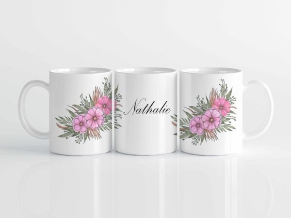 Mugg Med Namn - Blommig