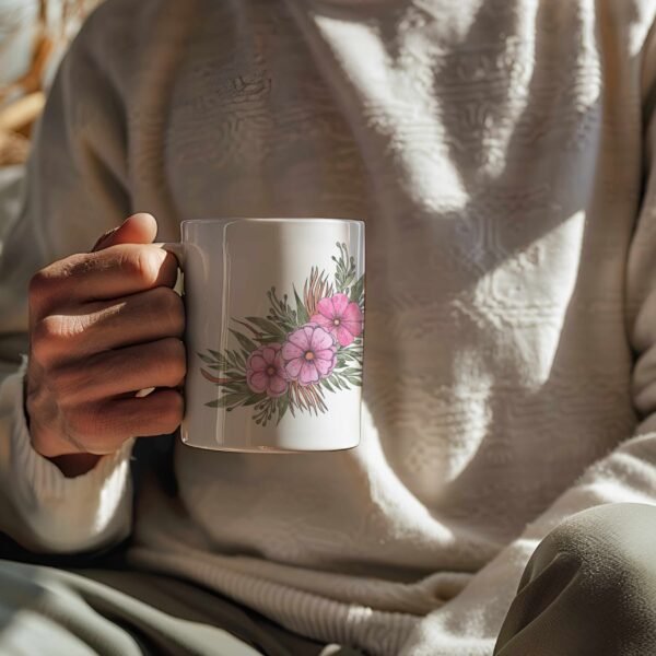 Mugg Med Namn - Blommig - Bild 2