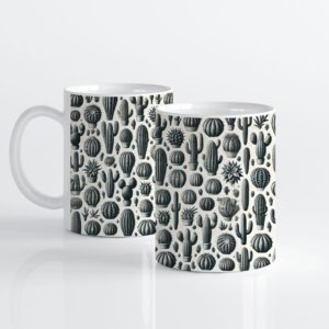 Monochrome Cactus Mug