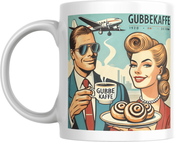 Mugg med Gubbekaffe Retrodesign – Charmig Hyllning till Kaffe och 50-talet