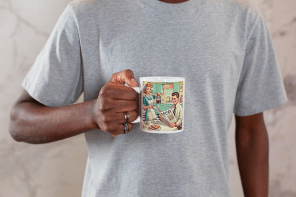Retro Mugg med Frukostmotiv – Charmig Kaffestund i 50-talsstil - Bild 2